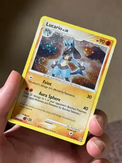 LUCARIO 6/130 Diamond & Pearl HOLO SWIRL & BLEED rare Pokemon TCG card MP - Image 2