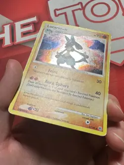 LUCARIO 6/130 Diamond & Pearl HOLO SWIRL & BLEED rare Pokemon TCG card MP - Image 3