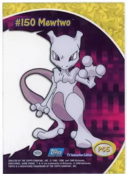 2000 Pokemon Topps TV Animation Clear Card Mewtwo #150 LP - Image 2