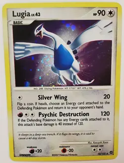 Lugia 14/132 Secret Wonders Holo Pokemon Card 2007 See Pics For Damage - Image 1