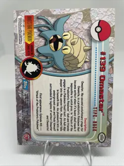 2000 Topps Pokemon TV Animation Edition Series 3 Non Holo #139 Omastar - Image 2