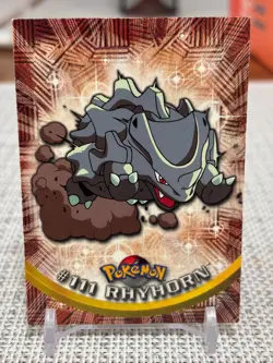 2000 Topps Pokemon #111 Rhyhorn (TV Animation Series 2) Blue Logo LP - Image 1