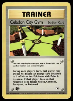 Pokemon Tcg Celadon City Gym [1st Edition] #107 Pokemon Gym Heroes LP - Image 1