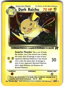 Dark Raichu HOLO LP- 83/82 Pokemon Team Rocket - Image 1