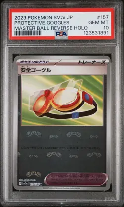 PSA 10 - Protective Goggles - Master Ball Holo - Japanese - Pokemon - 157/165 - Image 1