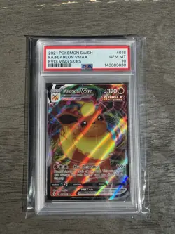PSA 10 Flareon VMAX Evolving Skies 2021 Pokemon 018/203 English Gem - Image 1