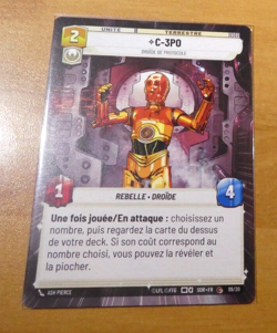 STAR WARS UNLIMITED CARD PROMO GAME TCG CARTE HYPERSPACE C-3P0 09/20 SOR.FR MINT - Image 1