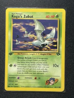 Koga's Zubat 1st Edition - Gym Challenge 83/132 - Common Pokemon Card - Image 1