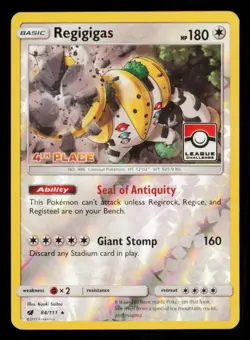 Pokemon Card Regigigas 84/111 4th Place Challenge Promo Crimson Invasion LP 2017 - Image 1