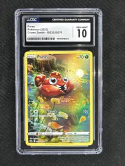Paras #GG32 Pokemon Crown Zenith - CGC Graded 10 Gem Mint - Image 1