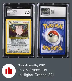 Pokemon Jungle 1/64 Clefable 1999 Colorless Holo Rare CGC 7.5 NEAR MINT+ - Image 1