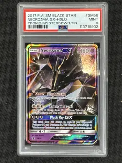 2017 POKEMON BLACK STAR PROMOS MYSTERIOUS POWERS TIN #SM58 NECROZMA GX CGC 10 - Image 1