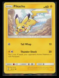 Pikachu 40/147 Pokemon Burning Shadows Common Near Mint - Image 1