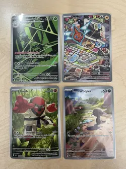 Four Card Illustration Rare Lot - Spidops, Throh, Rotom, Wooper Pokemon TCG - Image 1