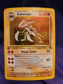 Pokemon Card: 1st Edition Kabutops Fossil 9/62 - Image 3