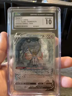 CGC 10 GEM MINT Zacian V GG48/GG70 Crown Zenith Galarian Ultra Rare Pokemon - Image 1