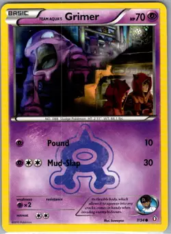 Team Aqua's Grimer 7/34 Non Holo Double Crisis - Pokemon Card - NM - Image 1