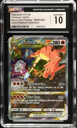 CGC 10 GEM Charizard VSTAR SWSH262 Premium Collection Black Star Promo Pokemon - Image 1
