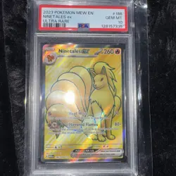 PSA 10 GEM MINT Ninetales ex 151 English Ultra Rare Holo 2023 Pokemon 186/165 - Image 1
