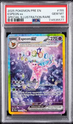 2025 POKEMON PRE EN-PRISMATIC EVOLUTIONS #155 ESPEON EX PSA 10 - Image 1