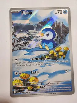 Phantasmal Flames NM Piplup Illustration Rare Holo 098/094 Pokemon TCG - Image 1