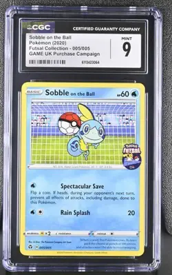 CGC 9 SOBBLE ON THE BALL 005 FUTSAL COLLECTION UK PROMO POKEMON MINT - Image 1