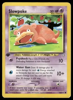 Pokemon Cards Slowpoke 73/111 1ST EDITION Neo Genesis WOTC Common HP - Image 1