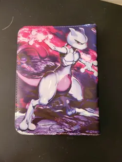 Pokemon Card Binder 50 Removeable Sleeves 4 Pockets Charizard Mewtwo Zip Up - Image 4