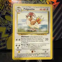 Pidgeotto - 22/102 - Pokemon Base Set Unlimited Rare Card WOTC Vintage LP - Image 1