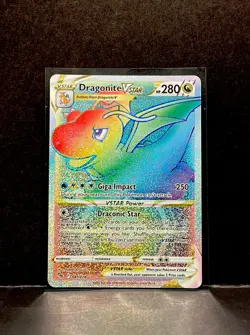 Dragonite VSTAR 081/078 Pokemon Go Ultra Rare Rainbow Pokemon Card NM - Image 1