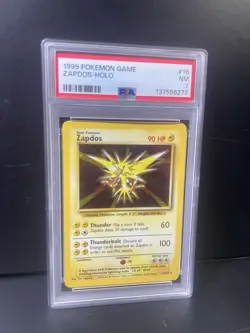 Pokemon TCG Zapdos Base Set Holo Unlimited Rare Card 16/102 PSA 7 - Image 1