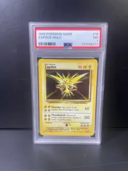 Pokemon TCG Zapdos Base Set Holo Unlimited Rare Card 16/102 PSA 7 - Image 2