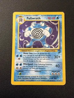 🔥 Poliwrath 15/130 Unlimited Holo Rare LP | Base Set 2 (1999) WOTC Pokemon Card - Image 2
