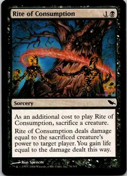 MTG Magic The Gathering Rite of Consumption Shadowmoor Played See Scan B - Image 1