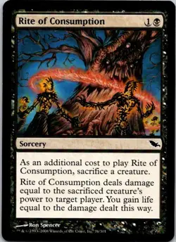 MTG Magic The Gathering Rite of Consumption Shadowmoor Played See Scan A - Image 1