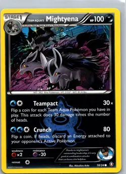 Pokemon TCG Team Aquas Mightyena 18/34 Double Crisis LP - Image 1