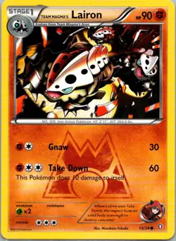 Pokemon TCG Team Magmas Lairon 13/34 Double Crisis LP - Image 1