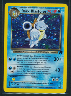 Dark Blastoise 3/82 Holo Rare Swirl Pokemon 2000 Team Rocket LP/NM - Image 1