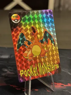 Pokemon Pocket Monsters Vending Prism Sticker #1163 CHARIZARD RARE HOLO PATTERN - Image 1