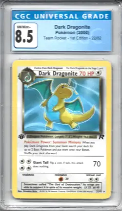 Pokemon Dark Dragonite 22/82 Team Rocket Regular First Edition CGC 8.5 - Image 1