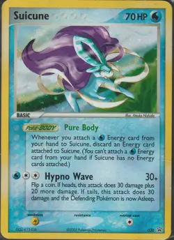 2005 Suicune 030 Pokemon TCG Holo Black Star Promo Card - DMG - Image 1