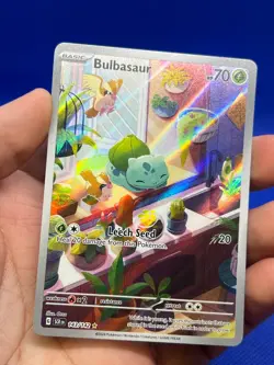 Pokemon Stellar Crown Bulbasaur 143/142 Illustration Rare IR NM - Image 2