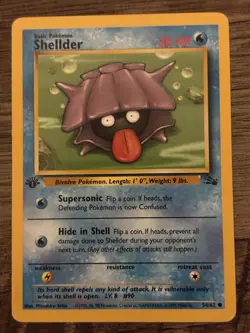 Pokemon TCG Shellder Water Basic Monster Fossil 1st Edition 54/62 English - Image 1
