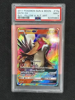 PSA 9 MINT Entei GX 10a/73 S&M Shining Legends Alternate Art Holo Pokemon 2017 - Image 1