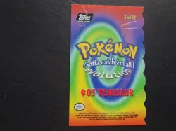 1999 Topps Pokemon First Movie Die Cut #3 of 12 #03 Venusaur Chase Black Logo* - Image 2