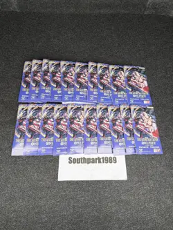 Lot of 20 One Piece OP-14 THE AZURE SEA’S SEVEN Sleeved Booster Packs In Hand - Image 1