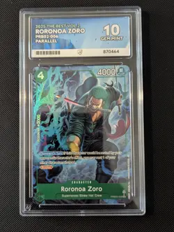 One Piece TCG Roronoa Zoro - PRB02-006 ACE 10 Gem Mint Perfect Subgrades PSA BGS - Image 1