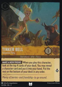 Cold Foil Tinker Bell - Generous Fairy 22/204 Uncommon Disney Lorcana - Image 1