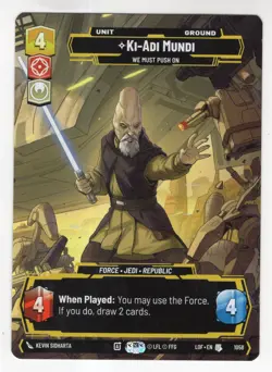 Star Wars Unlimited LotF Prestige Card LOF1058 Ki-Adi Mundi - Image 1