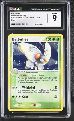 CGC 9 MINT Butterfree 2004 EX Fire Red & Leaf Green 2/112 Holo Pokemon Card - Image 1